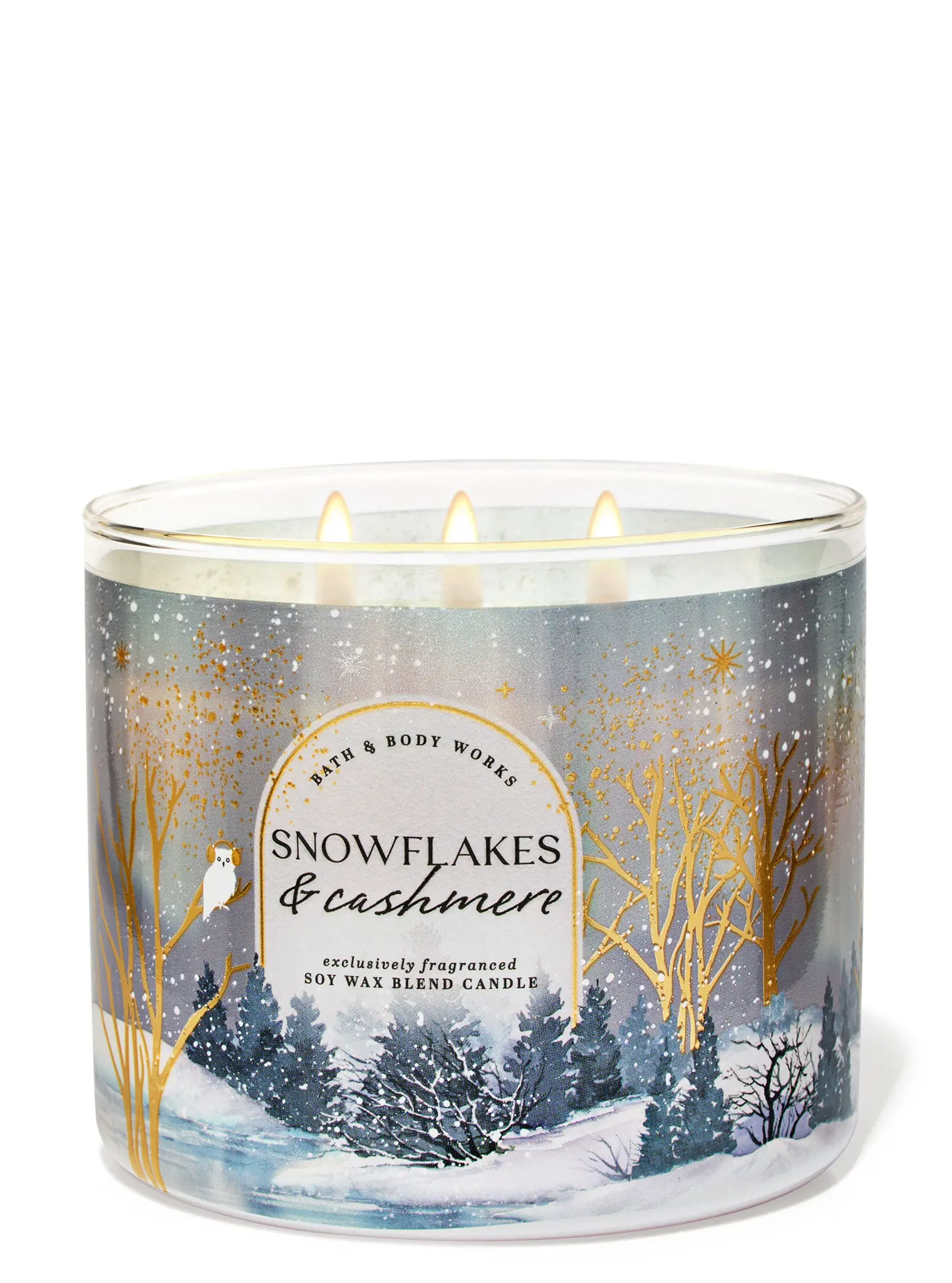 Picture of Bath & Body Works Snowflakes & Cashmere 3-Wick Candle