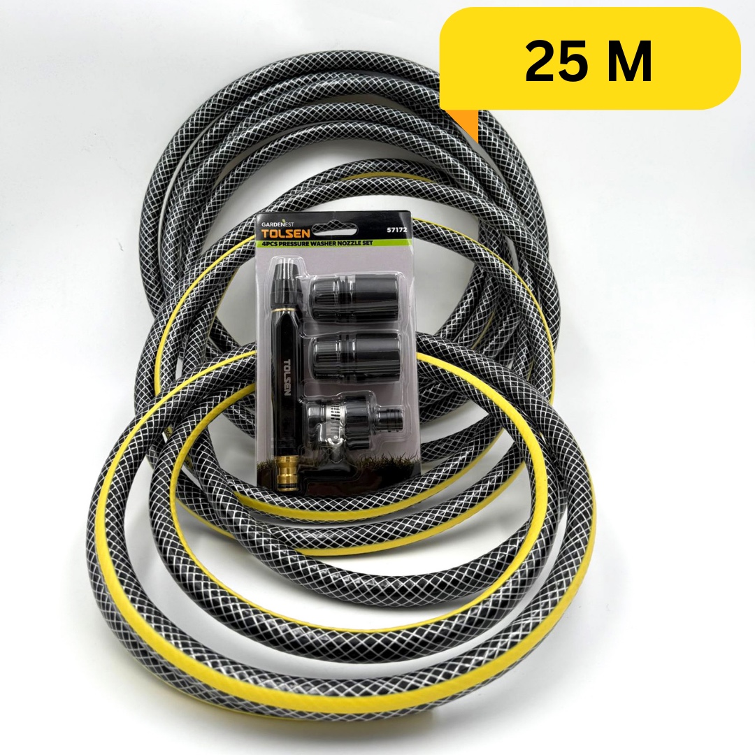 Picture of 25M Water Hose with 3 Connectors and Aluminum Nozzle
