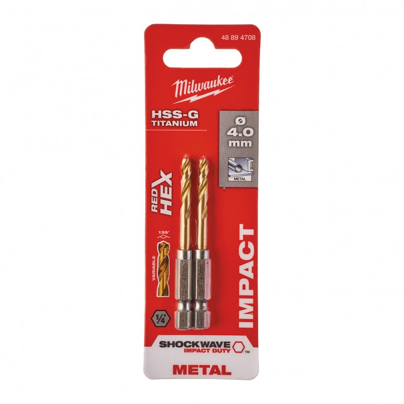 Picture of Milwaukee 2pcs Metal Drill Bits 4mm