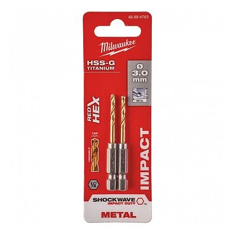 Picture of Milwaukee 2pcs Metal Drill Bits 3mm