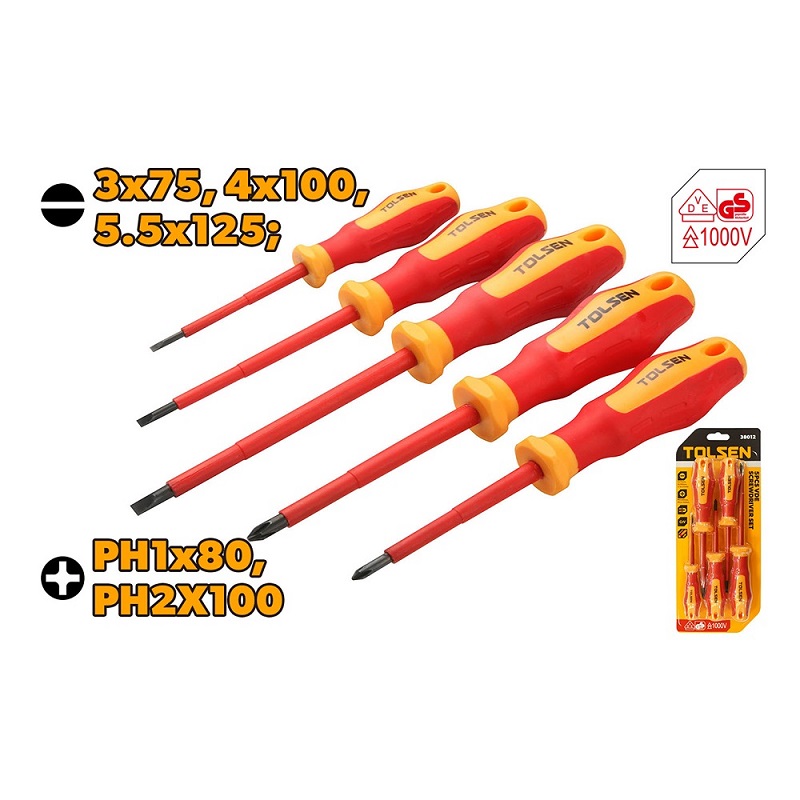 Picture of Tolsen 5pcs VDE screwdriver set