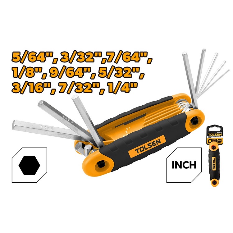 Picture of Tolsen 9Pcs Folding Hex Key Set